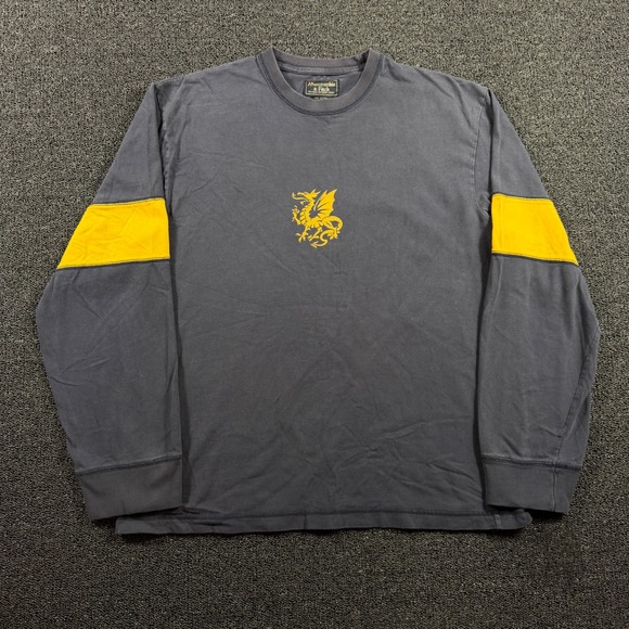 Abercrombie & Fitch Other - Vintage Abercrombie & Fitch Mens L Long Sleeve Wyvern Dragon Graphic Navy Yellow